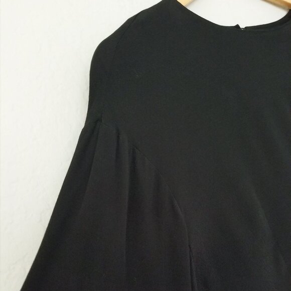 NEW & Other Stories Oversized Sleeve Blouse Black Size 4 Viscose Crepe Classic - Picture 14 of 16